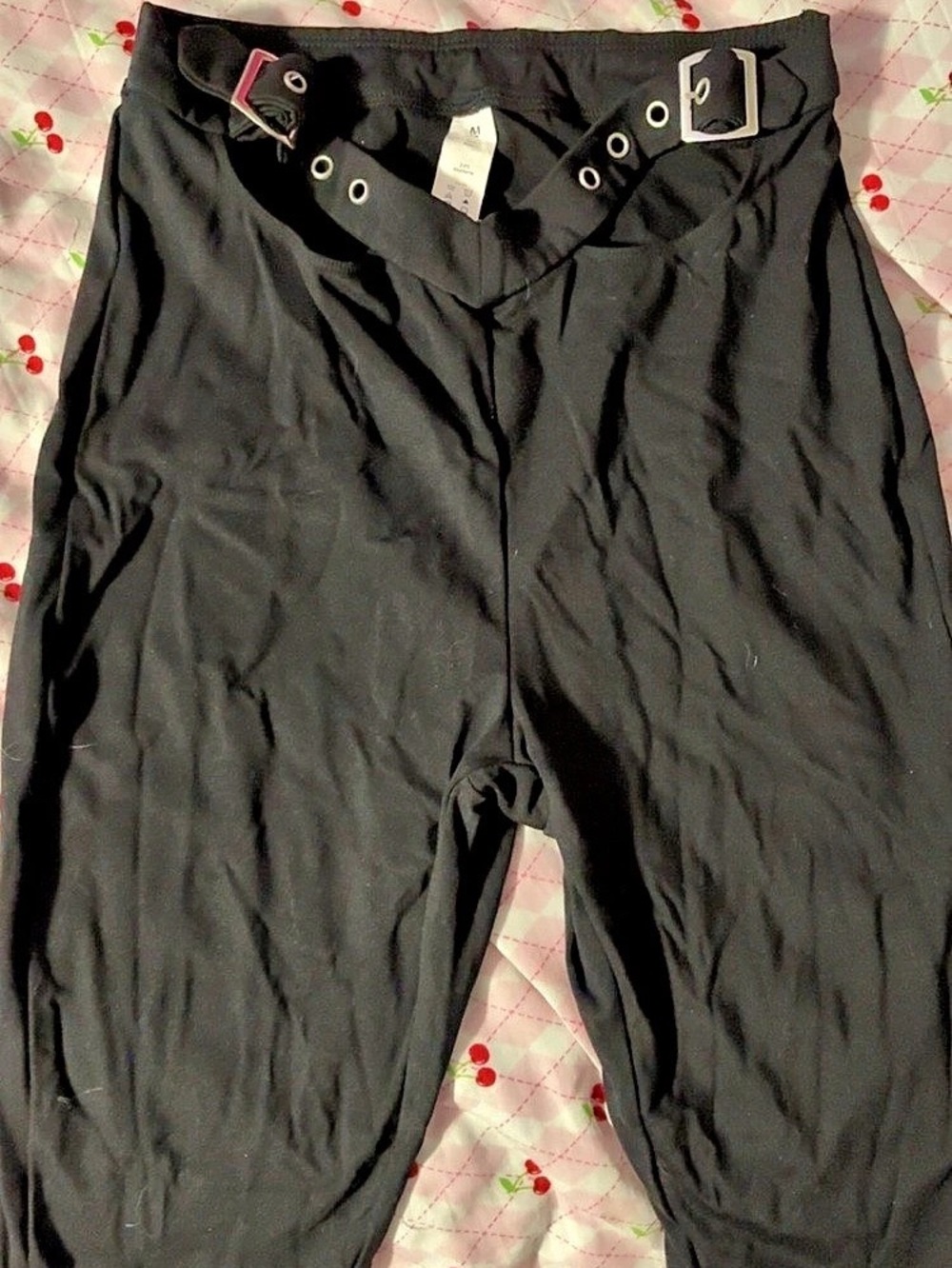 Black Buckle Waist Pants Size Medium